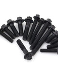 Kickass Heavy Duty Flanged Head Torx Bolts M5 M6 Hexagon Grade 12.9 Black Zinc Fastener Kit with various sizes.