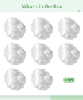 No Sweat Peel And Stick Appliance Casters 8 Pack Built Tough Ball Wheels in white color arranged in grid layout.