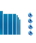 Hella Sturdy 300mm Aluminum Extrusion Frame Kit For Corexy 3D Printers Features Precision Grooved Profile Anodized Surface And Complete Assembly Hardware Including Brackets T Nuts Screws, featuring blue anodized aluminum rails and brackets.