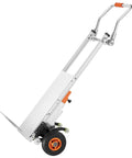 VEVOR Electric Stair Climbing Dolly 440 Lb Capacity Heavy Duty Hand Truck with 157.5 Inch Rope Folding Handle on incline for moving furniture.