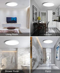 12 Inch Ultra Thin LED Flush Mount Ceiling Light Fixture Daylight White 5000K in living room, kitchen, shower, and porch settings