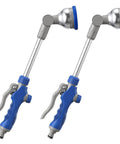 Two Pack Watering Wand With Nine Adjustable Spray Patterns, 16-Inch Metal Hose Nozzle, Pro Grade Heavy Duty Front Trigger Sprayer