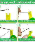 Automatic Needle Threader For Sewing Machines And Hand Sewing Lightweight Plastic Threading Tool For Easy Eye Friendly Threading Great For Elderly Beginners DIY Crafters And Crafts 3 Pack with threading steps