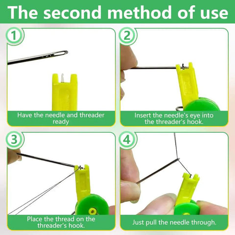 Automatic Needle Threader For Sewing Machines And Hand Sewing Lightweight Plastic Threading Tool For Easy Eye Friendly Threading Great For Elderly Beginners DIY Crafters And Crafts 3 Pack with threading steps