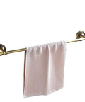 Antique Brass Bathroom Accessories 4 Piece Wave Pattern Wall Mount Set With Adjustable Towel Bar Extending From 16.7 To 29.1 Inches
