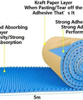 Top Tier Self Adhesive Acoustic Foam Panels Sick Soundproofing Tiles For Home Studio And Music Room Wall Sound Dampening Pads Low Odor Polyurethane Egg Crate Design Mat Black, blue sound-absorbing foam roll with adhesive layer.