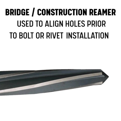 Close-up of 1-5-16 Inch Bridge Construction Reamer With Hex Shank DWR Series High Speed Steel showing fluted design.