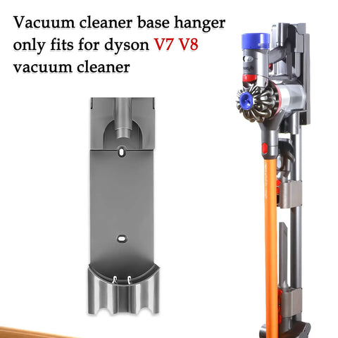 V7 V8 Compatible Docking Station Replacement Part For Cordless Handheld Vacuum Cleaners, wall mount with vacuum attached.
