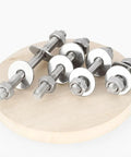 M12 Stainless Steel Double Ended Studs Threaded Rod Kit Four Sets For Through Wall Construction And Furniture Projects Includes Nuts And Washers