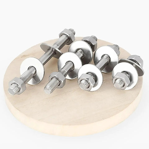 M12 Stainless Steel Double Ended Studs Threaded Rod Kit Four Sets For Through Wall Construction And Furniture Projects Includes Nuts And Washers