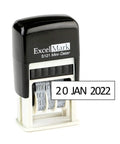 Heavy Duty Self Inking Date Stamp With Military And Euro Styling Prints Sharp Black Ink Dates For Over A Decade Of Daily Grind Keeps Your Files Clean Without Reinking Headaches. ExcelMark S121 Mini-Dater with clear date display.