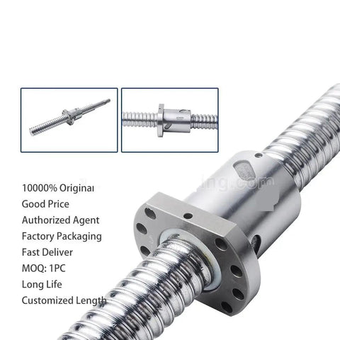 Ball Screw Linear Guide Kit 2500mm With Nut SFU2005 1500mm Threaded Ballscrew, close-up of nut and screw thread
