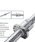 Beefy Ball Screw Linear Guide Kit 2500mm Nut SFU2005 And 1500mm Threaded Ballscrew High Precision Linear Motion System For CNC DIY Automation Smooth Sturdy Easy Install close-up threaded ballscrew and nut
