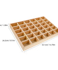 Top Tier Solid Wood Jewelry Tray Organizer designed to keep your bling neatly arranged in 36 grids, dimensions 35.1cm x 24.2cm.