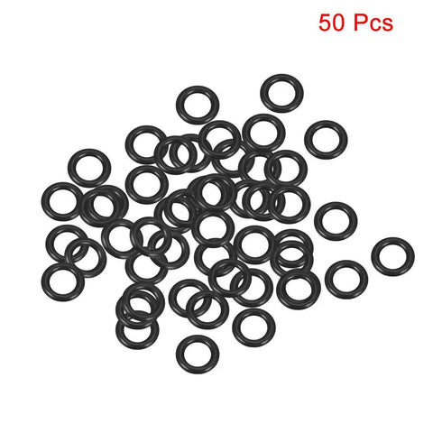 Nitrile Rubber O Rings 3mm Inner Diameter 5mm Outer Diameter 1mm Cross Section Pack Of 50 Oil Resistant Go To Heavy Duty Seal Gasket For Machinery Plumbing And Automotive Use From Minus 30 To 250 Degrees Fahrenheit, 50 black O-rings