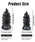 40 Piece Tire Repair Kit With Rubber Nails And Screw Plugs, showing large and small plug sizes with dimensions.