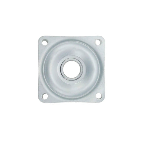 Boss Level 2 Inch Square Lazy Susan Turntable Bearings, galvanized steel swivel plate front view for kitchen island use.