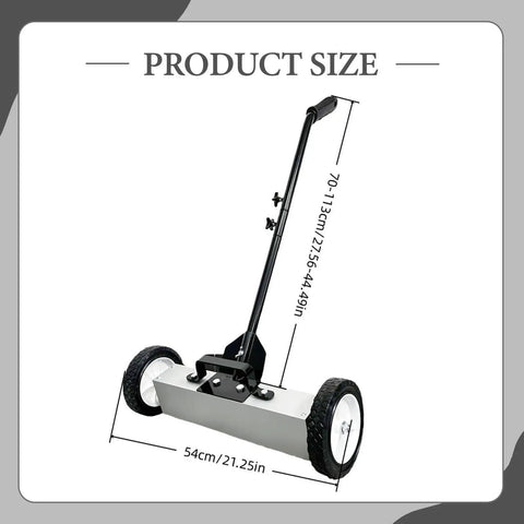 Heavy Duty Iron Pick Up Lawn Sweeper With Smooth Rolling Wheels Metal Cleaning Broom For Yards Debris Collection Durable Push Sweepers