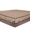 Waterproof 600D Polyester Square Hot Tub Cover For Outdoor Spas 85 By 85 Inch All Weather Protection Against Rain Snow Leaves Dust And Bird Droppings Strong Fit Requires Insulated Hard Cover Underneath