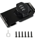 Keyless 3 Digit Rotary Lock for Cabinets and Drawers, black zinc alloy, with screws, shown in uninstalled view