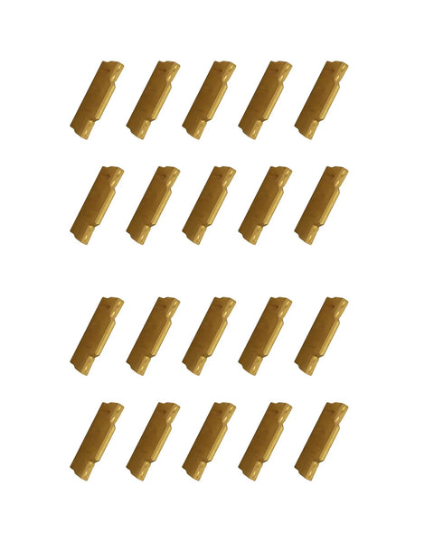Pack of 20 grooving cutoff carbide inserts MGMN300 3mm thick 5.5mm width 21mm length for CNC turning with CVD yellow coating.