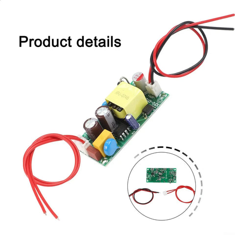 Hella Reliable 12 Volt 5 Amp Switching Power Supply Bare Board Runs Ice Cold With Premium Heat Dissipation For Xpj 07A And 07B Ac Dc Led Drivers Ideal For Home Setup, showing compact PCB with output wires.