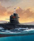 1:350 Scale Song Class Submarine Model Kit For Hobbyists 14 Plus with realistic naval detailing in water scene