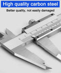 Go-To 6 Inch Carbon Steel Vernier Caliper Non Digital For Accurate 0-150mm Metric Range, 0.02mm Precision with ruler detail