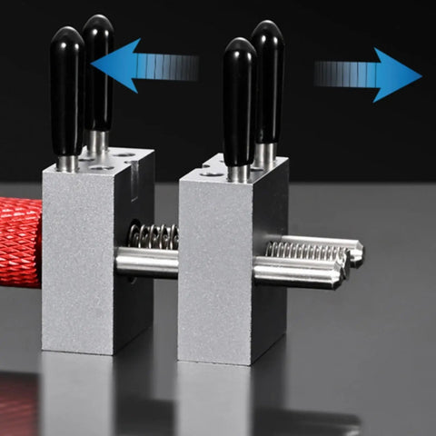Miniature Bench Vise For Precision Crafting And Hobby Projects, Aluminum Alloy Clamp Vise With Smooth Screw, Handy Tiny Clamp Tool For Delicate Parts, Durable Black Vise, front view with jaws open