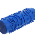 Blue flower pattern rubber paint roller for effortless textured wall painting and super chic DIY room refreshes.