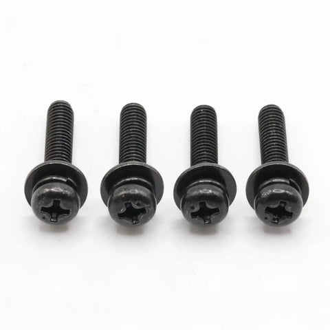 Replacement Tv Stand Screws Kit Features Four Premium Metric Black Machine Screws for secure TV base mounting.