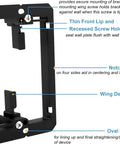 4 Pack Brush Wall Plate With Low Voltage Mounting Bracket For Hassle Free Cord Routing In Bright White Trim showing a sturdy black mounting bracket design.