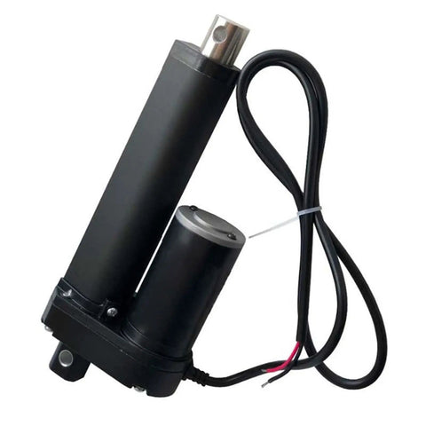 Beefy Heavy Duty Electric Linear Actuator 150mm Stroke, 3500N Push, 12V/24V DC, 12 Inch Travel, shown from side angle
