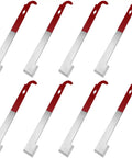 Heavy Duty Stainless Steel J Hook Hive Tool 10.6 Inch Beehive Scraper And Frame Lifter for Beekeeping, eight tools with red handles