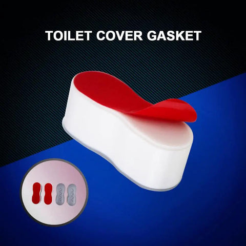Eight Piece Toilet Seat Bumpers Kit with self adhesive cushions, red top on toilet lid bumper, provides noise reducing lift.