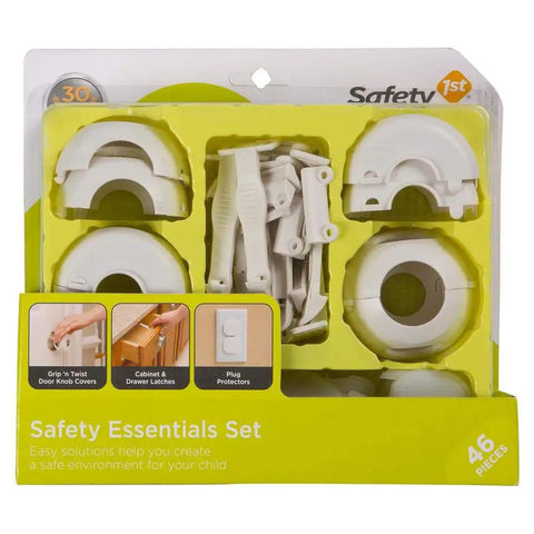 Home Safety Essentials Kit For Kids With 46 Pieces Including Door Knob Covers And Cabinet Latches White Finish Babyproofing Set