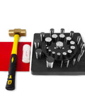Round Disc Cutter Set With 13 Disc Sizes From One Quarter Inch To Three And Three Eighths Inches Yellow Handle Precision Hole Punch