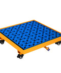 Heavy Duty Spill Containment Pallet On Wheels Yellow Leakproof Drain Tray For Oil Drums And Washing Machines Industrial Grade