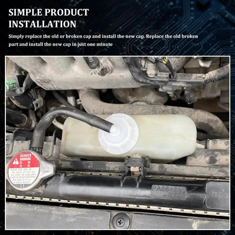 Radiator Coolant Reservoir Overflow Tank Cap With Joint For Honda Acura Cars Automotive Replacement Coolant Recovery Bottle Cap Compatible With Accord Civic Pilot Insight Element Replace 19106 RNA A48 installed under hood