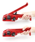 Pallet Strapping Kit With Tensioner And Sealer, 1/2 Inch By 330 Feet Hand Banding Tool, Parcel Packing Machine Kit, Includes 50 Metal Seals, Easy To Use And Lightweight For Moving Heavy Duty Jobs, red metal tensioner