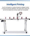 KGKGK 130PRO Industrial Online Inkjet Printer 12 Point Seven Mm With Plastic Shell For QR Code Barcode Batch Number Logo And Date Label Printing Machine on an adjustable conveyor system.