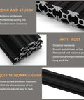 10 Pack T Slot 2020 Aluminum Extrusion 600mm European Standard Black Anodized Profile For CNC DIY Builds And Makers 20X20mm Cross Section Ideal For 3D Printer Frames And Industrial Brackets shown with close-up details of strong, anti-rust, and exquisite workmanship features