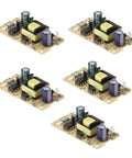 Five Pack Rugged Ac To Dc Switching Power Supply Module 12 Volt 1 Amp Rectifier Board Drop In Ready, 5 units displayed on a flat surface.