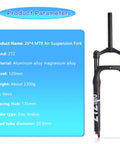 Fat Tire 26x4.0 Inch MTB Air Suspension Fork With Ultralight Build, 120mm Travel, Aluminum Alloy, Product Specifications
