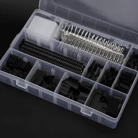 Massive 1450 Pcs Connector Kit For PCB Pros Includes Versatile Male Female Terminals Crimpers And Housings, plastic case