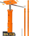 Built To Last Adjustable Screw Floor Jacks 2 Pack with orange metal construction for crawlspace support and leveling decks.