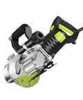 Badass Heavy Duty Electric Slotting Machine And Groove Cutter With Dustproof Brushless Motor Delivers Rock Solid 8980W Power For Precision Concrete Wall Cutting Includes Five Sharp Blades close-up view of cutting machine with sharp blade