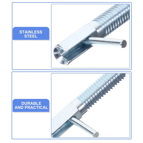 Stainless Steel Self Locking Plunger Pins With Durable Spring Rod Quick Release Handle showcasing detailed views of the pin's head and rod.