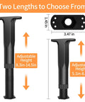 Heavy Duty Adjustable Bed Support Legs Eight Pack for No Sweat Furniture Leveling, showing adjustable height options 5.1-14.5 inches.