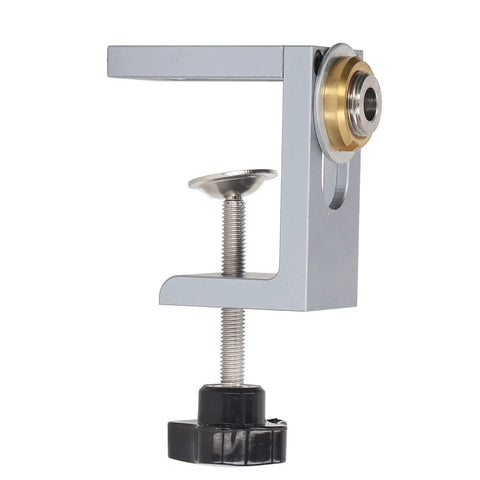 Professional Aluminum Doweling Jig Kit For Woodworkers Featuring Slick Setup And Dead Nut Hole Locator Accuracy With 8mm 10mm 12mm Drill Bits And Sleeves Perfect Clamping Guide - close-up of clamp guide.